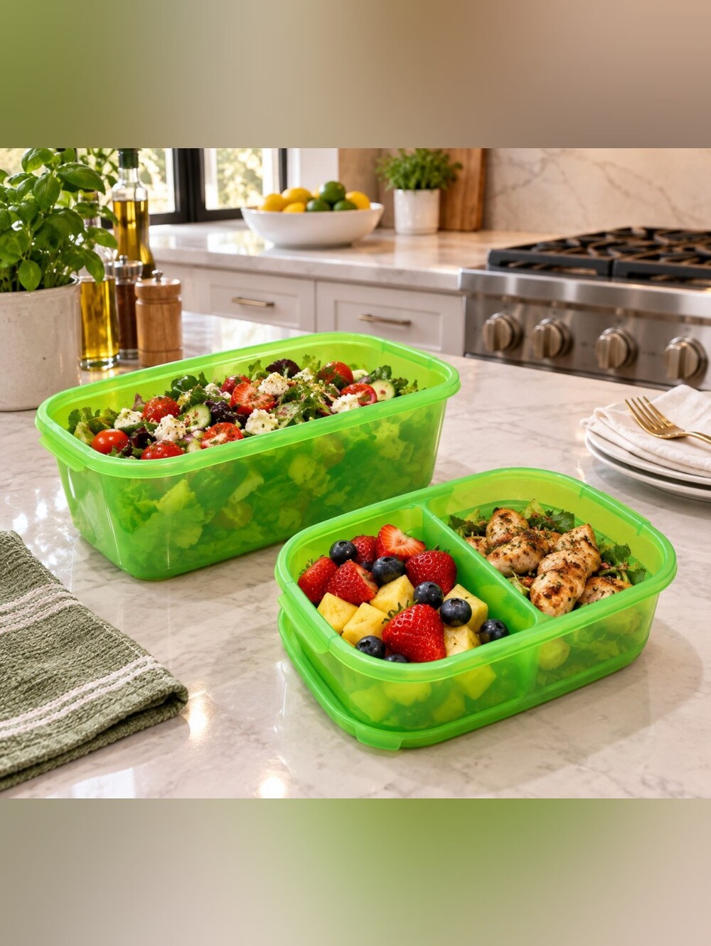 Meal Prep Food Storage Containers - 2-Pack